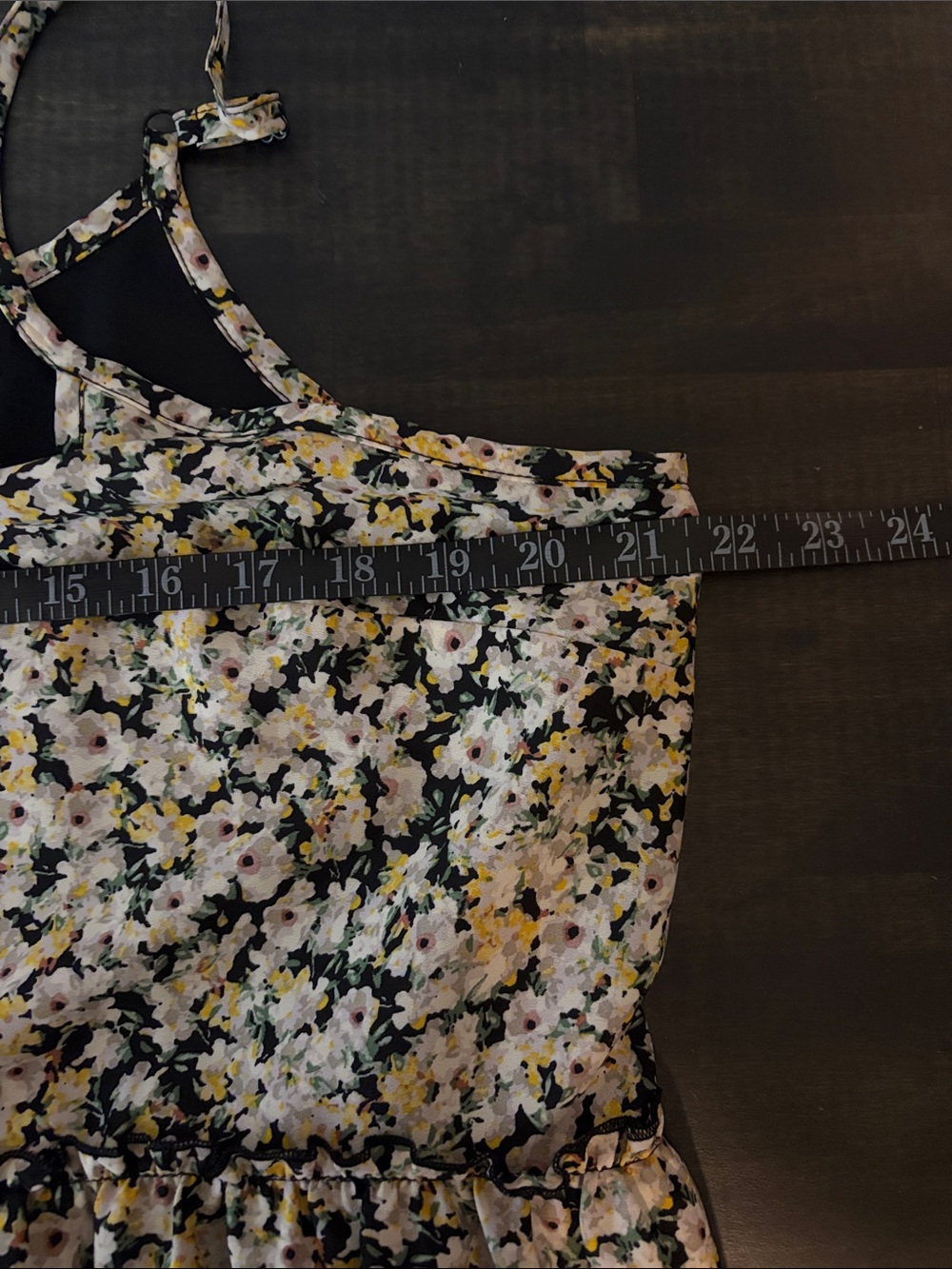 Maurice’s Black with Floral Print Tiered Midi Cami Dress Size XL Cottagecore - Picture 5 of 6